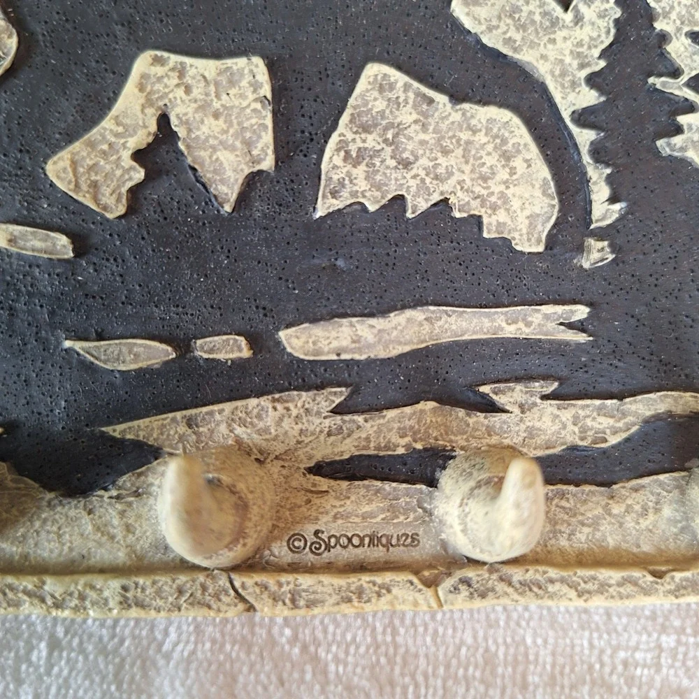Vintage Spoontiques Moose Wall Hanging Key Holder Country Outdoors Forest
